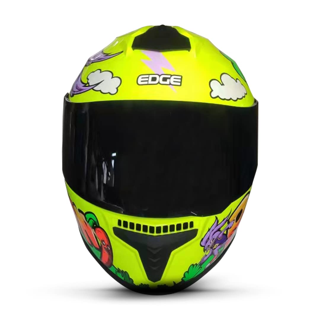 Casco Motocicleta Integral Marca - Edge - Frankie - Full Face - Certificado Dot - Moto Cascos de para Guantes Funda (Verde, L)