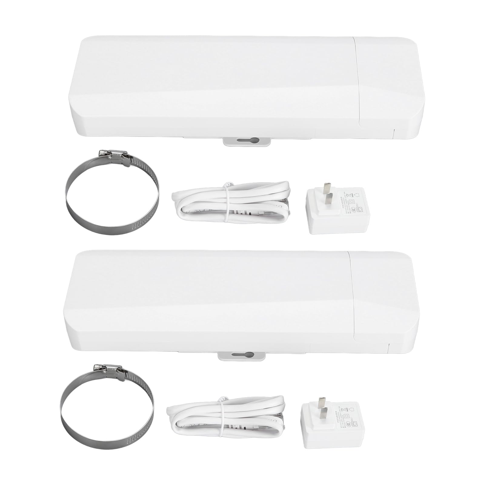 Puente Inalámbrico para Internet Satelital Starlink, Puente WiFi Punto a Punto 5.8G, 3KM Larga Distancia, 2 Puertos LAN RJ 45 Puente WiFi Ethernet con Antena Alta Ganancia de