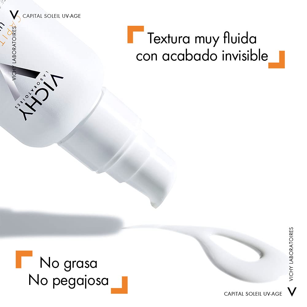 Vichy Vichy protector solar facial fluido anti edad con vitamina e capital soleil uv-age fps50+ 40ml + Ha epidermic filler: serum anti arrugas de acido hialuronico