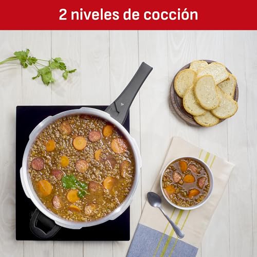 Olla Express T-fal Plateada 7.6L con Cinco Sistemas de Seguridad y Fácil Limpieza