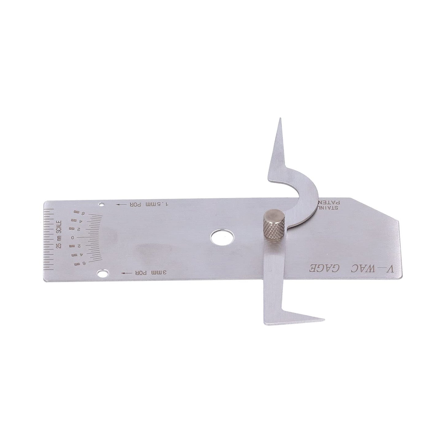 Medidor de Soldadura de Acero Inoxidable V WAC Pulgadas Herramienta de Inspección para Medición de Profundidad 0,95 Mm Metric System