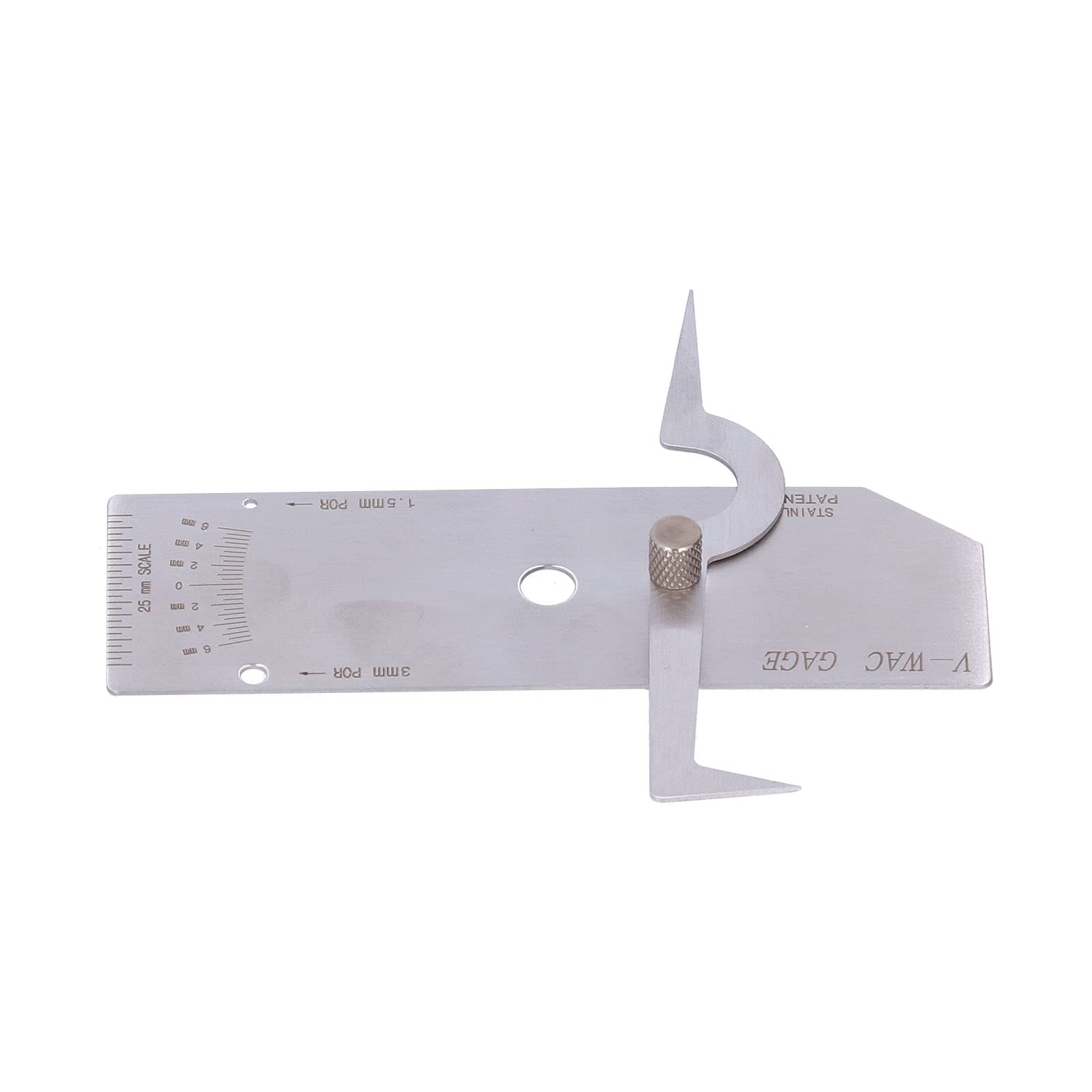 Medidor de Soldadura de Acero Inoxidable V WAC Pulgadas Herramienta de Inspección para Medición de Profundidad 0,95 Mm Metric System