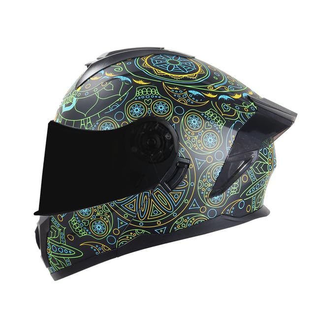 Casco Para Moto Integral BOSTON - Casco Motocicleta Marca EDGE - Visor Doble ANTIVAHO - Cascos Para Motos Certificados Dot Moto - Accesorios Para Moto Motocross Motocicleta Mujer Hombre Cascos De Moto