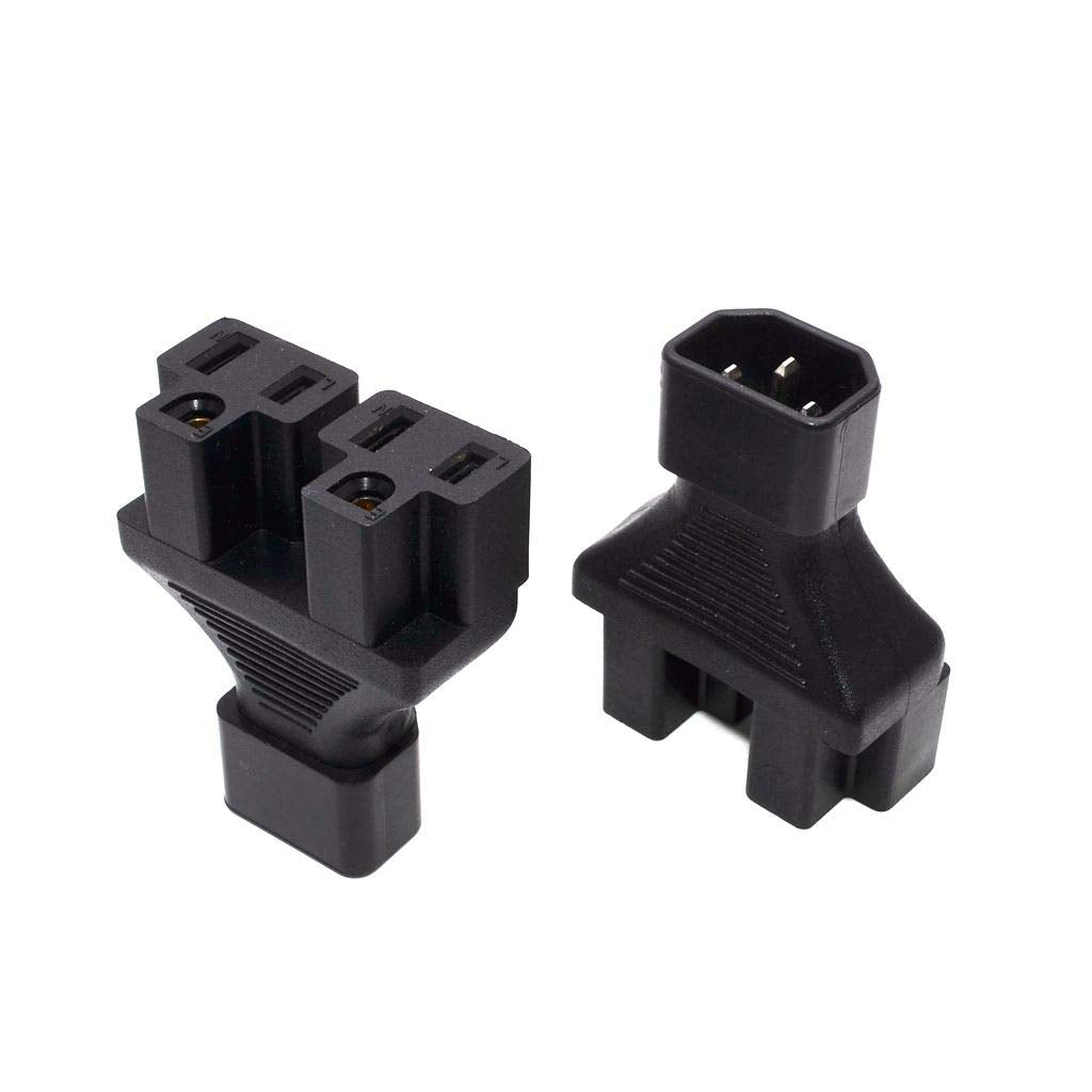 Adaptador de Corriente Divisor Toptekits Negro C14 a 2 x Nema 5-15R 3 Pines