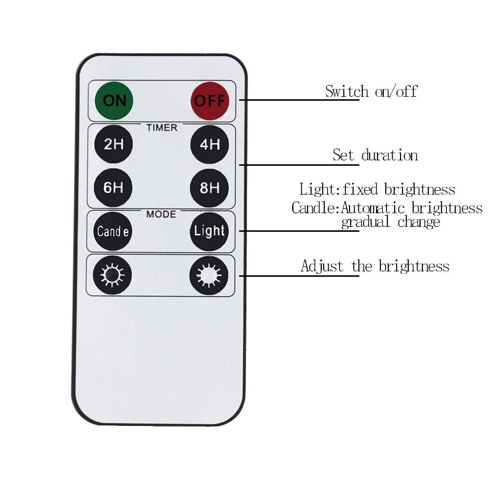 Autbye - Velas Recargables Sin Llama, Velas LED Parpadeantes con Brillo Ajustable y Control Remoto de Temporización, Luces de Té, Paquete de 3 Unidades de 10Centímetros x 13Centímetros x 15Centímetros