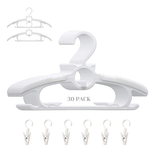 Gencuoir Baby Nursery Closet Hangers, Ultra Thin Non-Slip and Extendable Laundry Infant Pant Hanger for Newborn Clothes 30pcs11-14 Adjustable Children Coat Hanger for Girl Boy Toddler Kids Child
