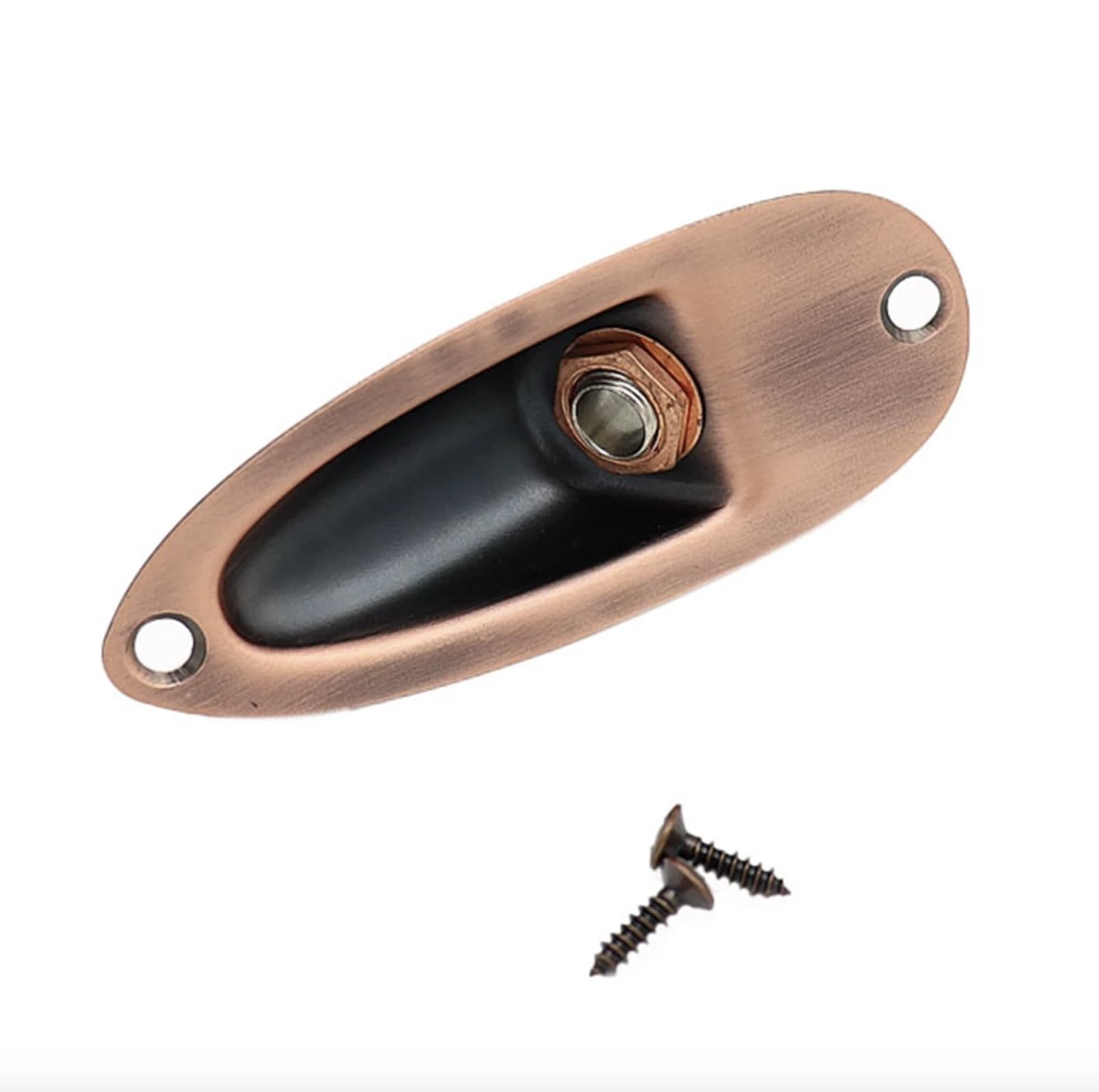 Placa de conector de guitarra de 1/4 con salida para Fender Stratocaster Strat (bronce rojo)