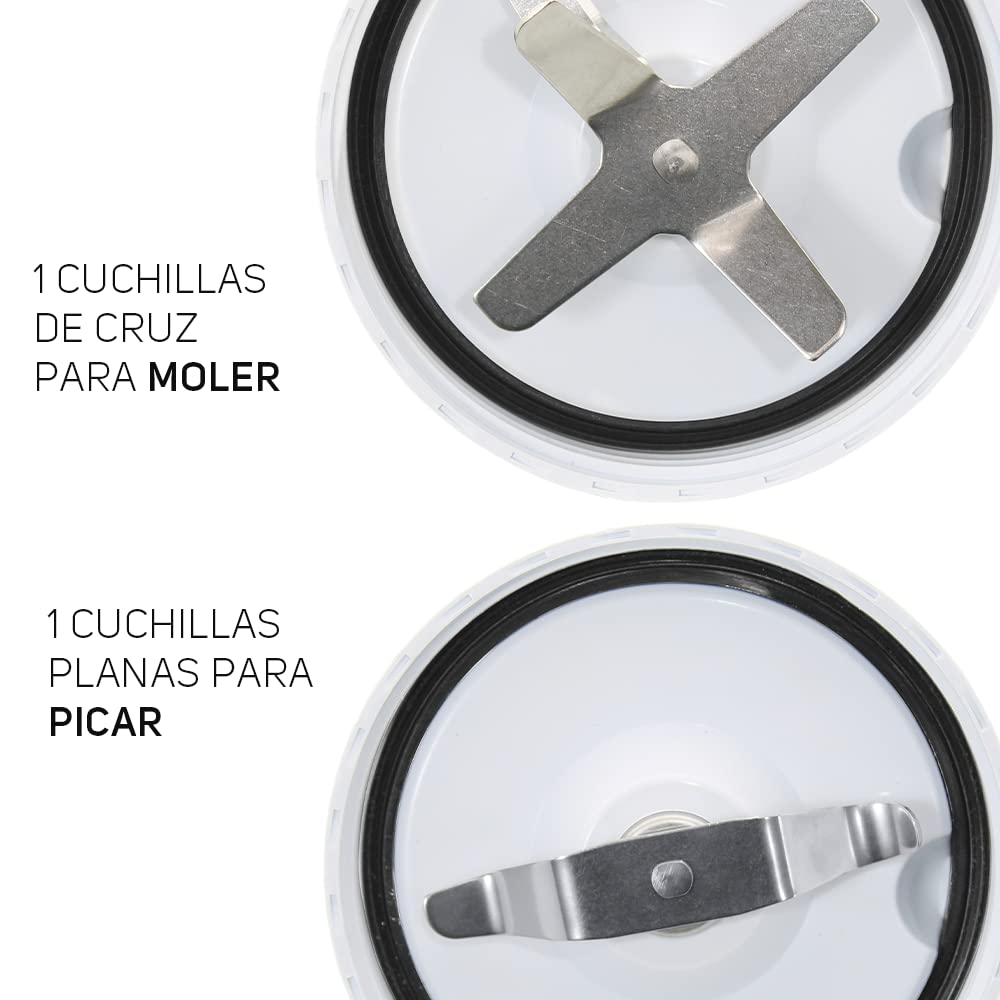 Procesador de Alimentos Taurus Verde Natural con 2 Vasos y 2 Cuchillas para Pulverizar