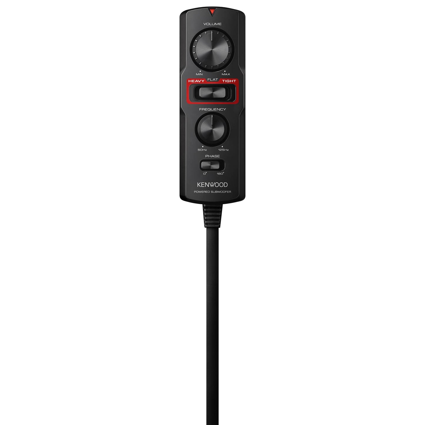 Kenwood KSC-PSW7EQ - Subwoofer Compacto Activo con Ecualizador Activo (Potencia de Salida de 160 W, Amplificador Clase D, Carcasa de Aluminio, Control Remoto por Cable)
