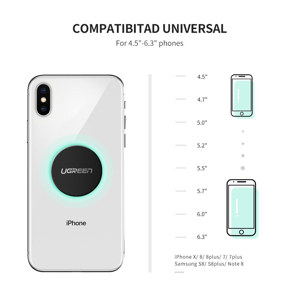 Láminas Metálicas para Soporte Celular UGREEN Reemplazo Adhesivo para Automóvil