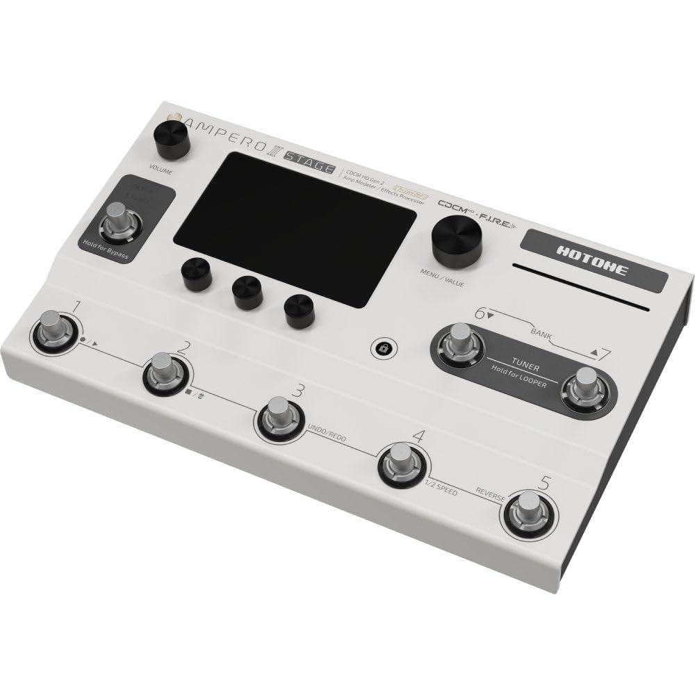 HOTONE Ampero II Stage MP-380 + SP-35 Ampero II Presione Pedal pasivo/expresión Pedal multiefecto, cadenas de doble efecto con FX Loop MIDI I/O estéreo OTG interfaz de audio USB visualización táctil
