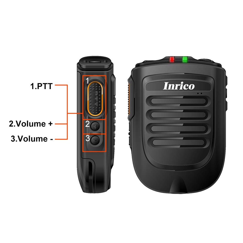 Micrófono PTT Inalámbrico ANYSECU Inrico Negro B01 para iOS y Android