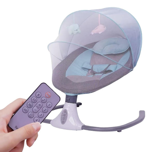 Mecedora Eléctrica SAYCHEESE Premium Beige con Control Remoto y Asiento Acolchado para Bebé
