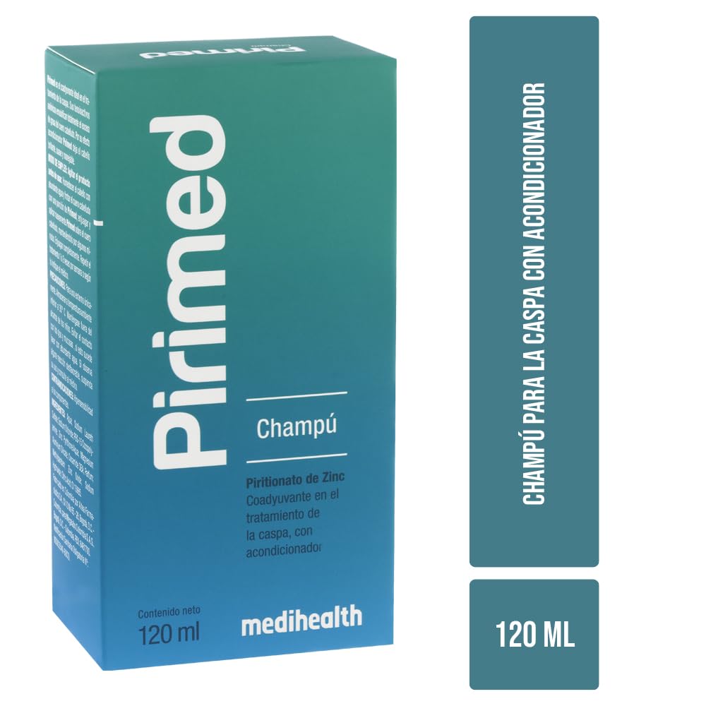 Pirimed Champú | tratamiento anticaspa | coadyuvante en el tratamiento de la caspa | frasco con 120ml