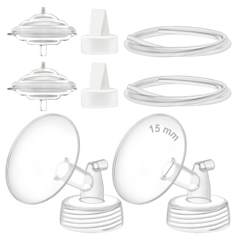 Maymom Piezas para Extractor Compatibles con Spectra S2, S1 y 9 Plus; Embudo de 15 mm con Válvulas, Tubos y Protector Antirretorno; No son piezas originales de Spectra