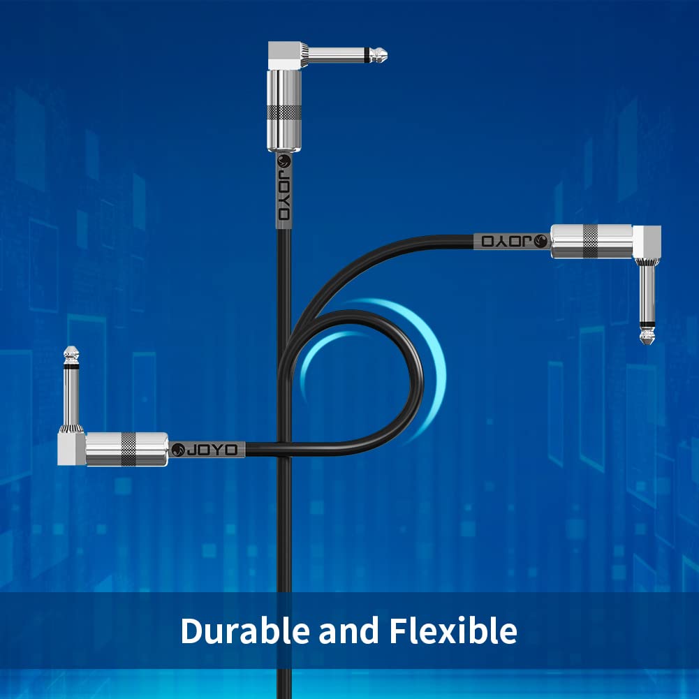 Cables de Conexión para Pedal de Efecto JOYO 1 Pie Negro Profesionales 1/4 Pulgadas Paquete de 6