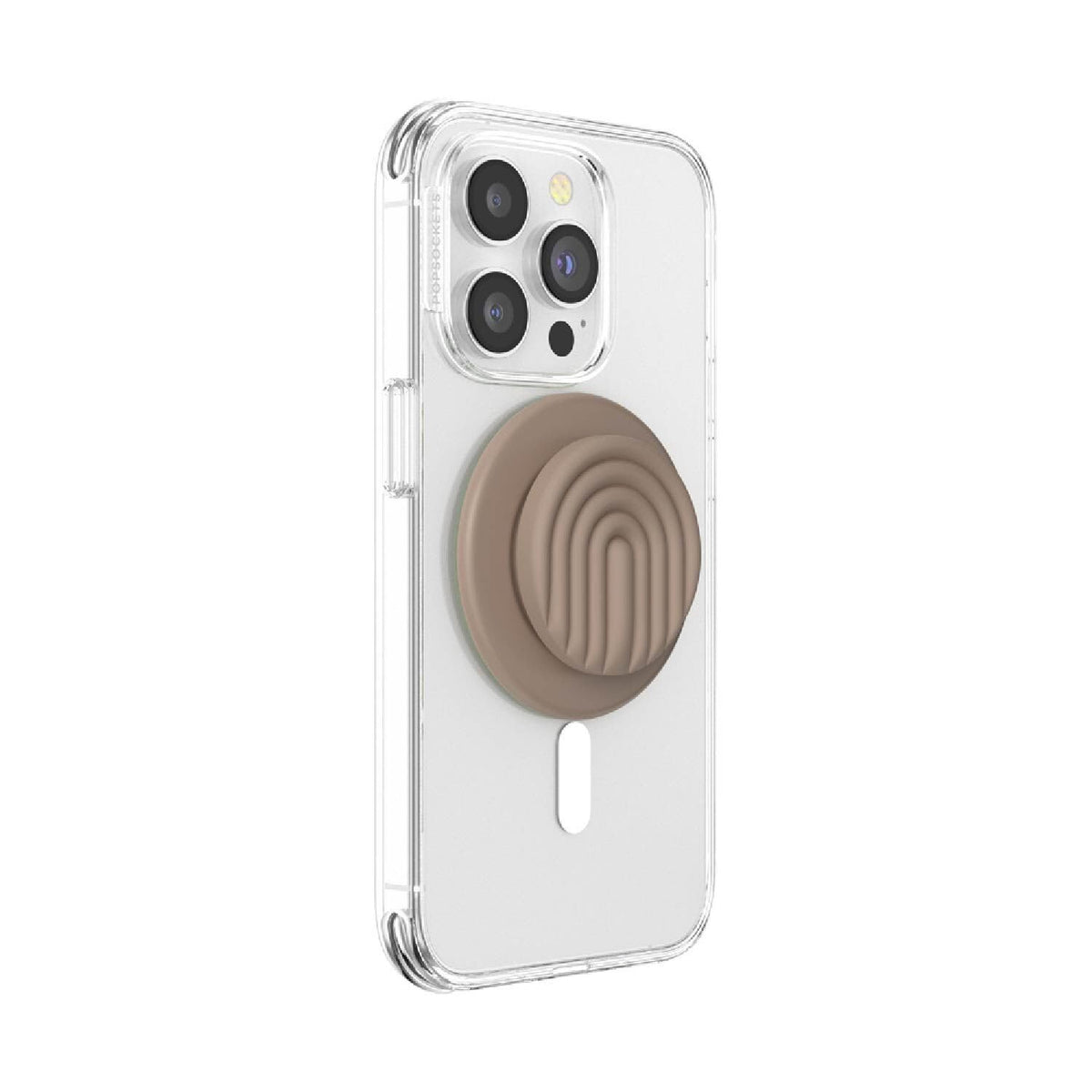 Empuñadura para Teléfono PopSockets Curves Latte MagSafe con Agarre Magnético Seguro y Soporte Manos Libres Compatible con Carga Inalámbrica