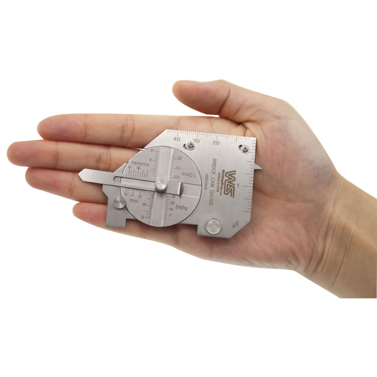 Calibrador para Soldadura W.S Plateado Tamaño de Bolsillo para Inspección de Costuras