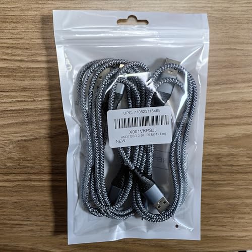 Cable USB C a USB A 3.1A, [3 Unidades 1M] Cable Tipo C Carga Rápida con Trenza de Nailon Compatible con iPhone 15 16 Plus Pro Max, Samsung S21 S22 S23 S23+ S23 Ultra S20 S10 S9 Note 20, Pixel 7