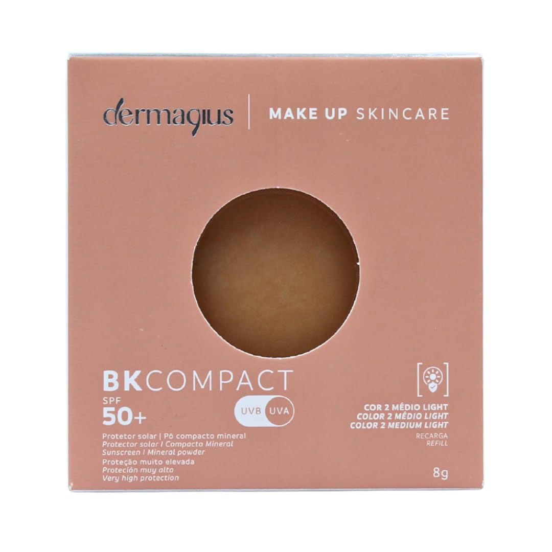 Dermagius BK Compact FPS 50+ Protector Solar en Polvo Compacto Tono 2 Medio Claro de 8 g (Tono 2)