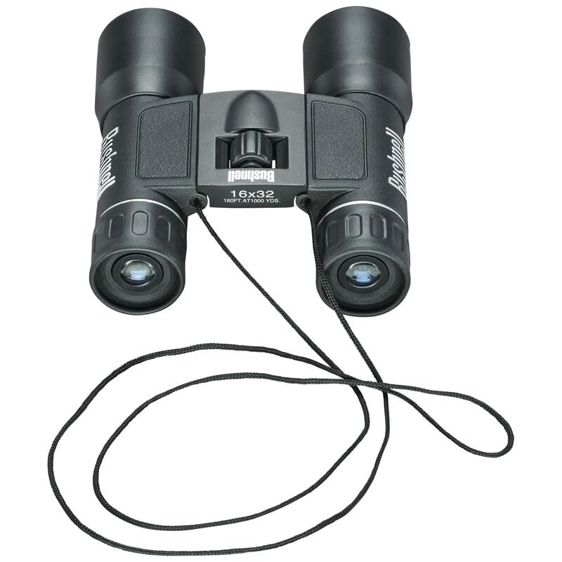 Bushnell | Binoculares Powerview Prisma Roof | 16x32 mm | Binocular Resistentes al Polvo y Salpicaduras | Negro
