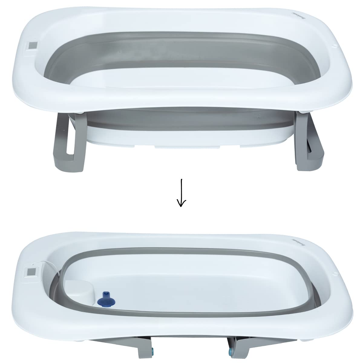 BAMBINETO Bañera plegable para Bebé con Termómetro CHICA