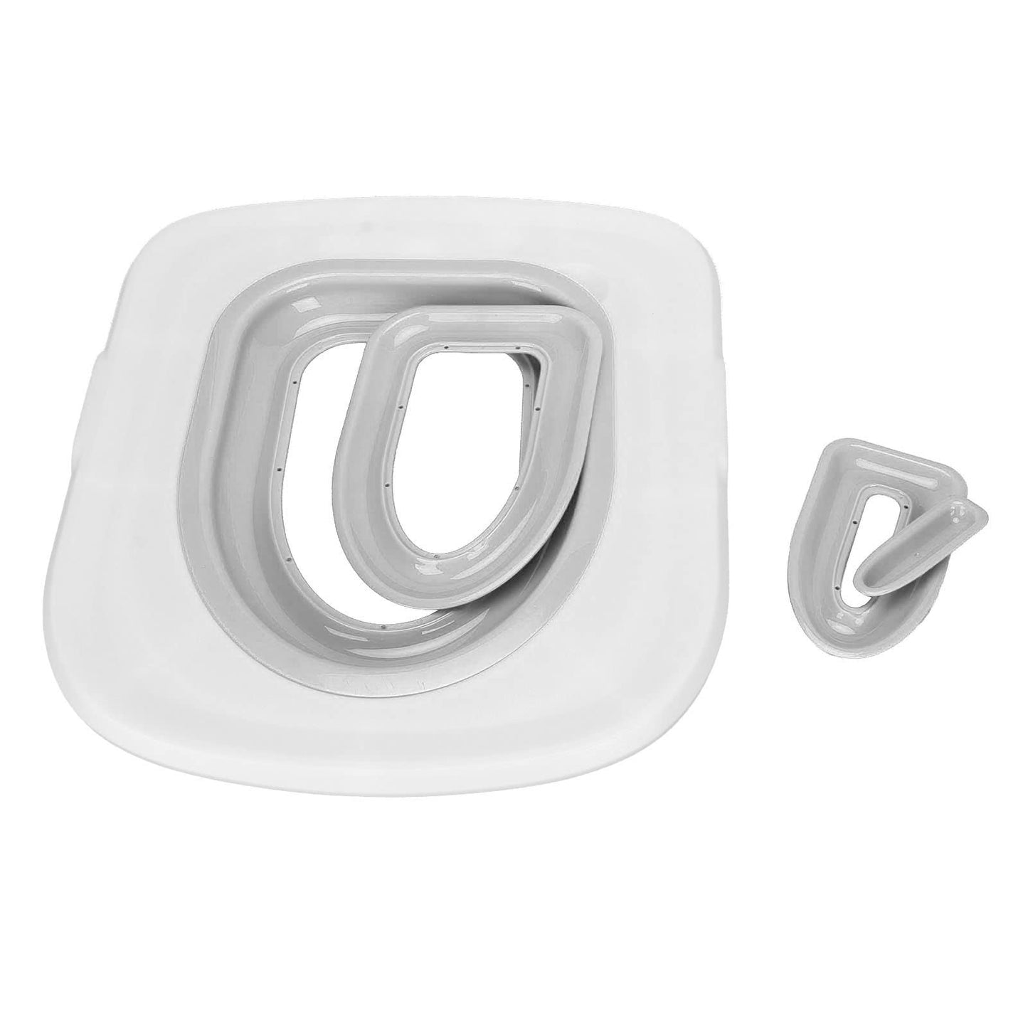 HEEPDD Asiento de Inodoro para Gatos, Entrenador de Inodoro Gatos Reutilizable Universal Gatos y Gatitos (Bandeja Blanca, 1 Soporte Interior Gris)