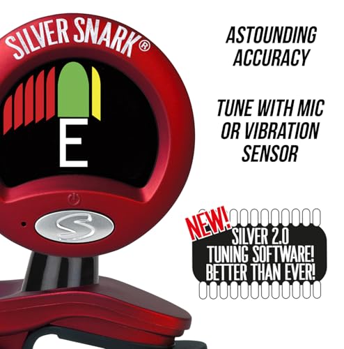 SNARK 2 - Afinador de Todos los Instrumentos con Clip, Rojo/Plateado