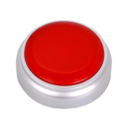 Botón de Grabación de Voz Grabable Rojo y Plateado para Oficina