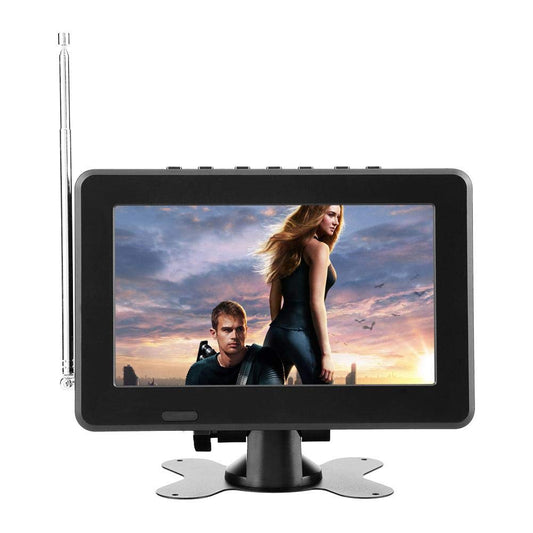 Fosa TV Digital para automóvil, televisión portátil portátil ATSC Televisor estéreo 1080P Reproductor de Video con Radio FM y Soporte de ventosas con Doble Altavoz y Control Remoto (7in)