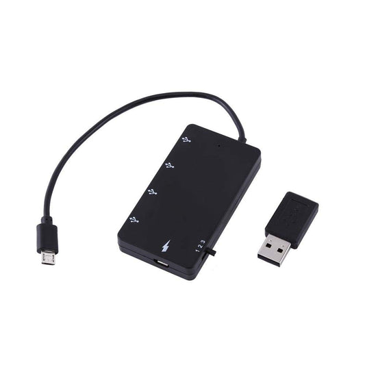 Adaptador OTG Tangxi Negro 4 Puertos USB 2.0 HUB con Lector de Tarjetas