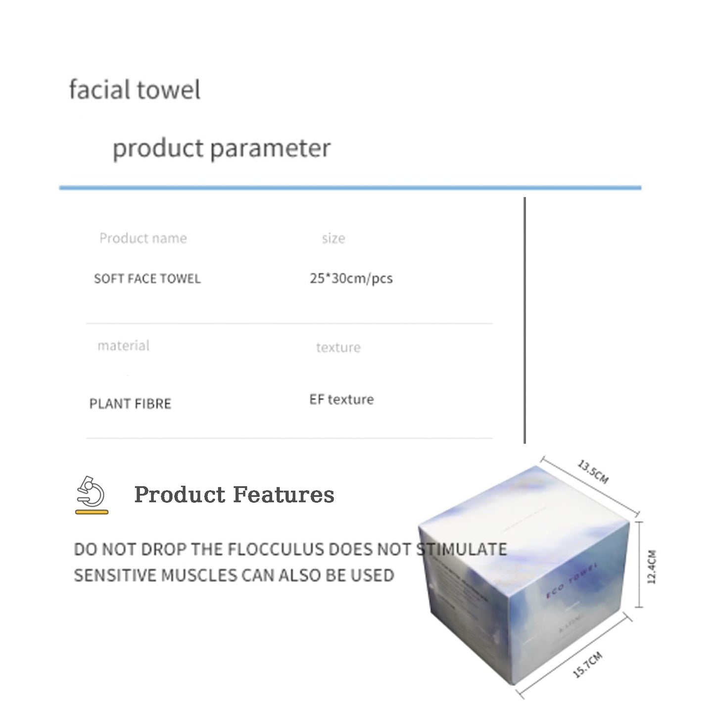 Toallas faciales desechables biodegradables suaves para piel sensible, paños sin pelusa para lavado facial, cuidado de la piel y eliminación de maquillaje, toallas húmedas y secas, 50 hojas (2)