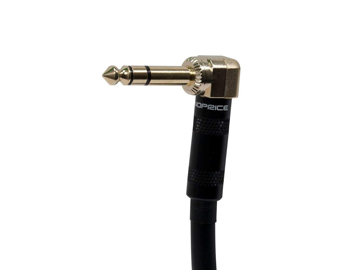 Cable de Pedal de Guitarra Monoprice Premier Series Negro Con Conectores en Ángulo Recto