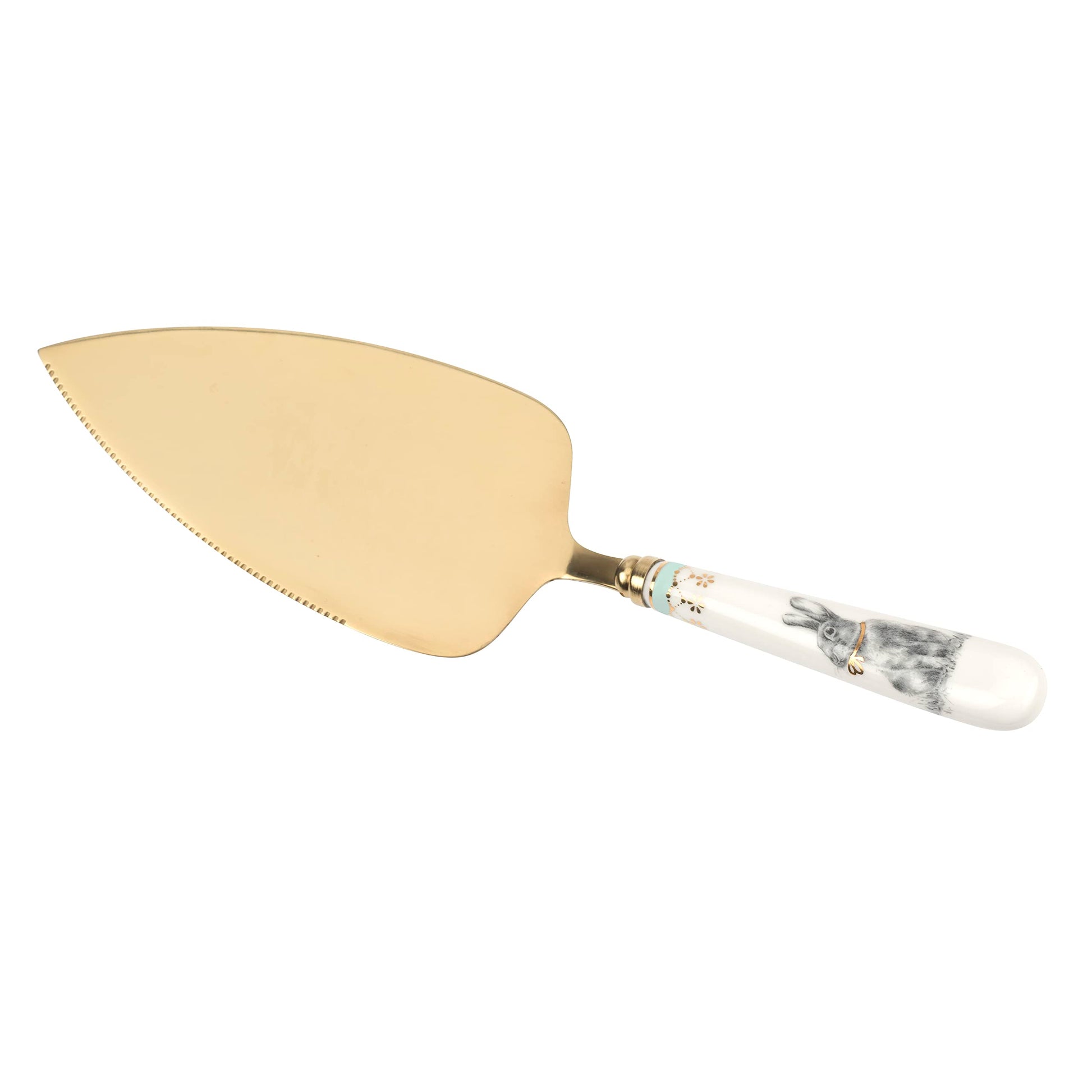 Cuchillo para Tartas Spode Meadow Lane Blanco Diseño de Conejo