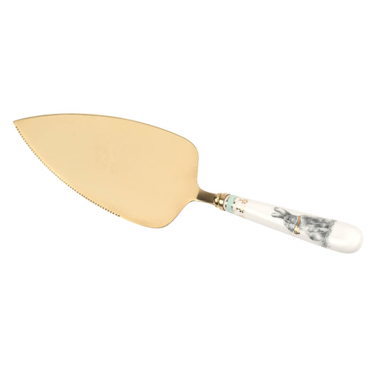 Cuchillo para Tartas Spode Meadow Lane Blanco Diseño de Conejo
