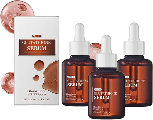 Serum with 20,000ppm Glutathione, Niacinamide, and Hyaluronic Acid | Improve Skin Elasticity & Reduce Wrinkles | 3PCS Pack for Radiant Skin | 30ML/1FL.OZ