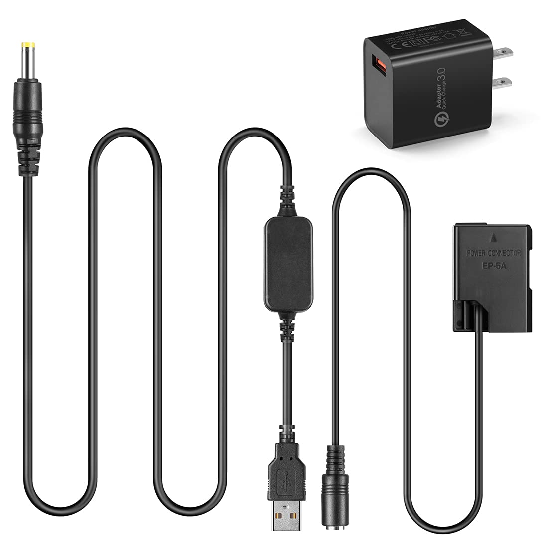 5V USB Línea De Conducción DC 8.4V + EP5A EP-5A EN-EL14 Batería Virtual + 5V3A USB Adaptador para Nikon P7800 P7100 D5600 D5300 D5200 D5100 D3400 D3300 D3200
