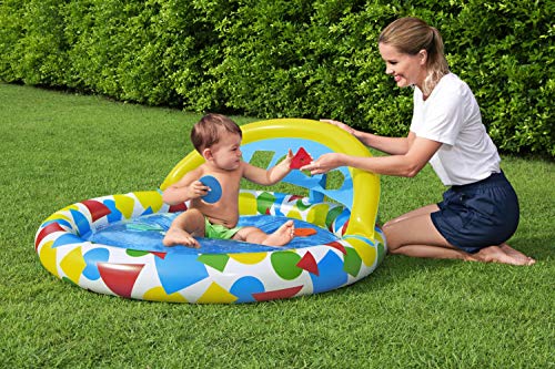 BESTWAY Alberca Inflable didactica con 5 Fig geometricas 45lts 1.20x1.17x.46cm Caja