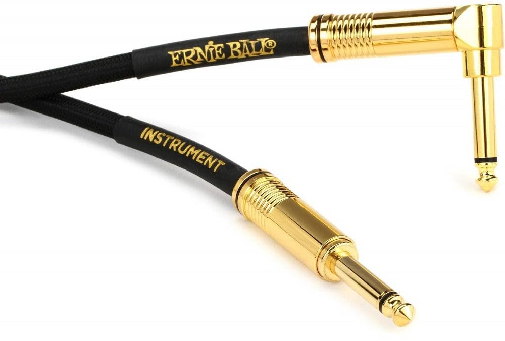 Cable Trenzado para Instrumentos Ernie Ball Negro 5,4 m Recto Acodado