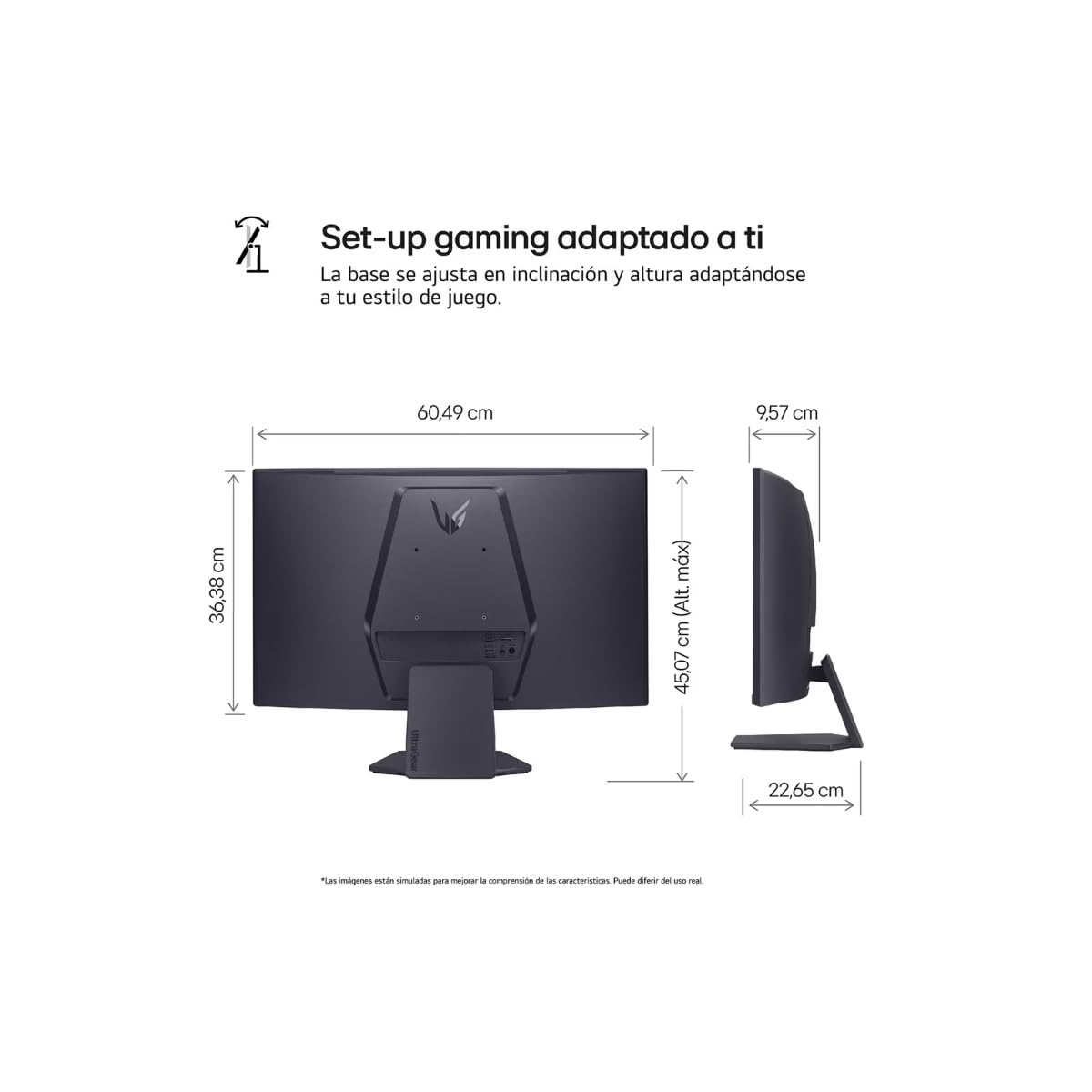 LG Monitor 27 Pulgadas Gamer Curvo Ultragear Full HD 27GS60QC-B