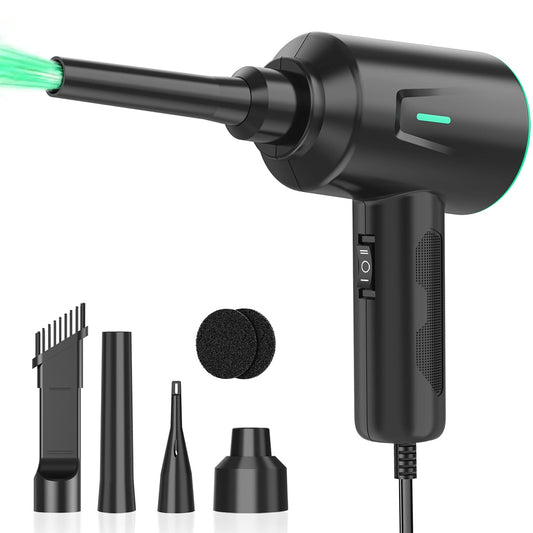 Meudeen Air Duster - Soplador de aire eléctrico - Limpieza de alta potencia de 6.5 oz para computadora - PC - Aire comprimido de 2 engranajes