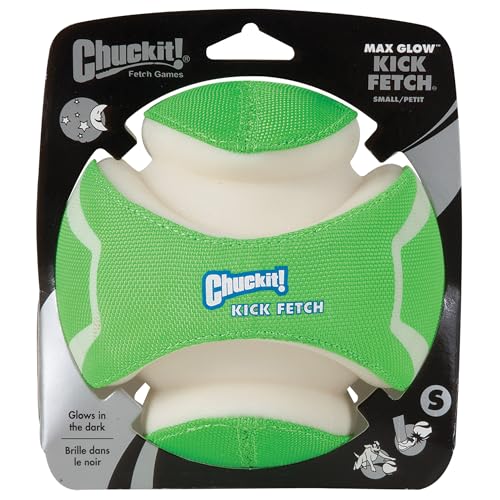 Chuckit! Kick Fetch - Pelota de Juguete para Perro, Brilla en la Oscuridad, pequeña