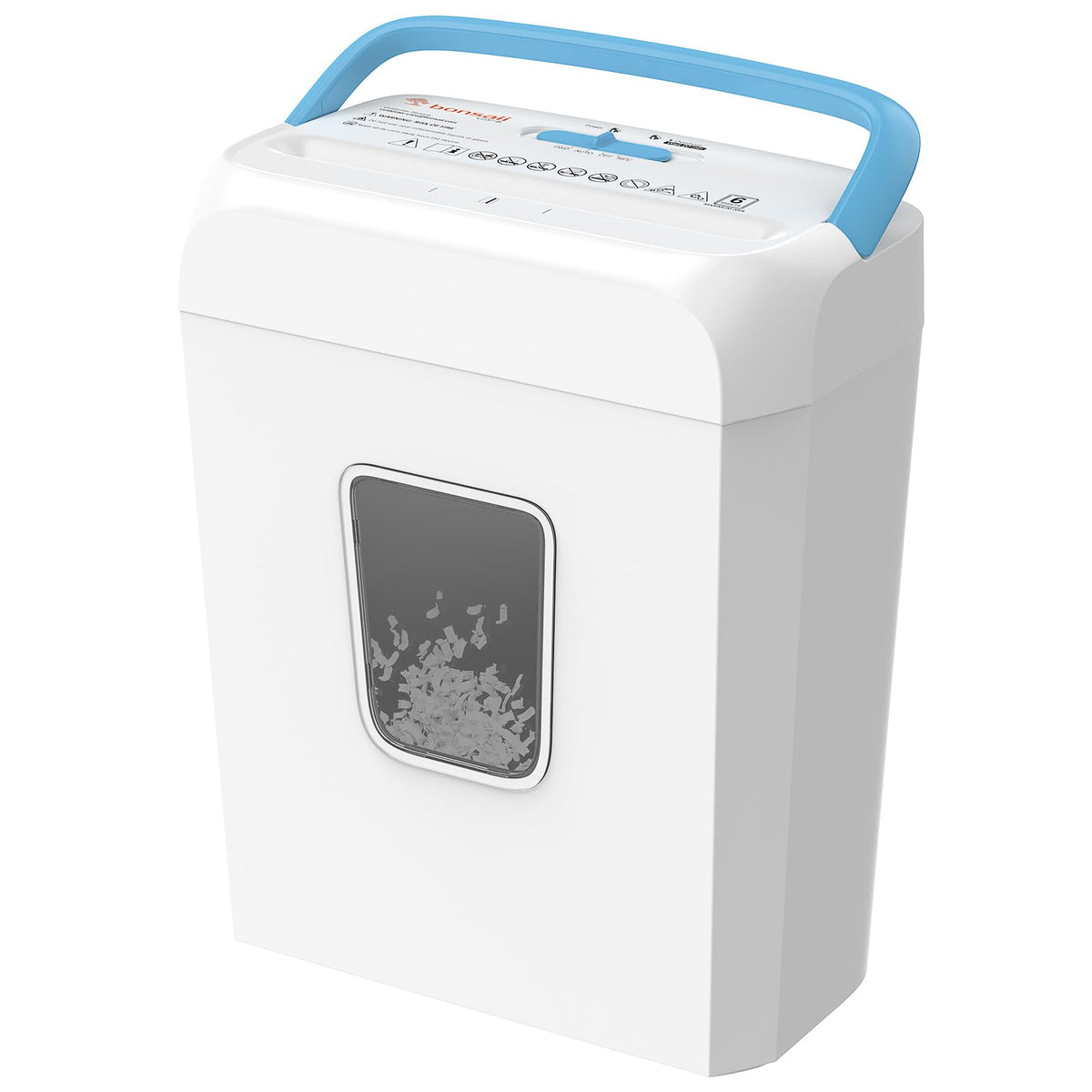 Triturador de Papel Bonsaii Blanco con Capacidad de 3.4 Galones para Uso Doméstico y Oficina en Casa