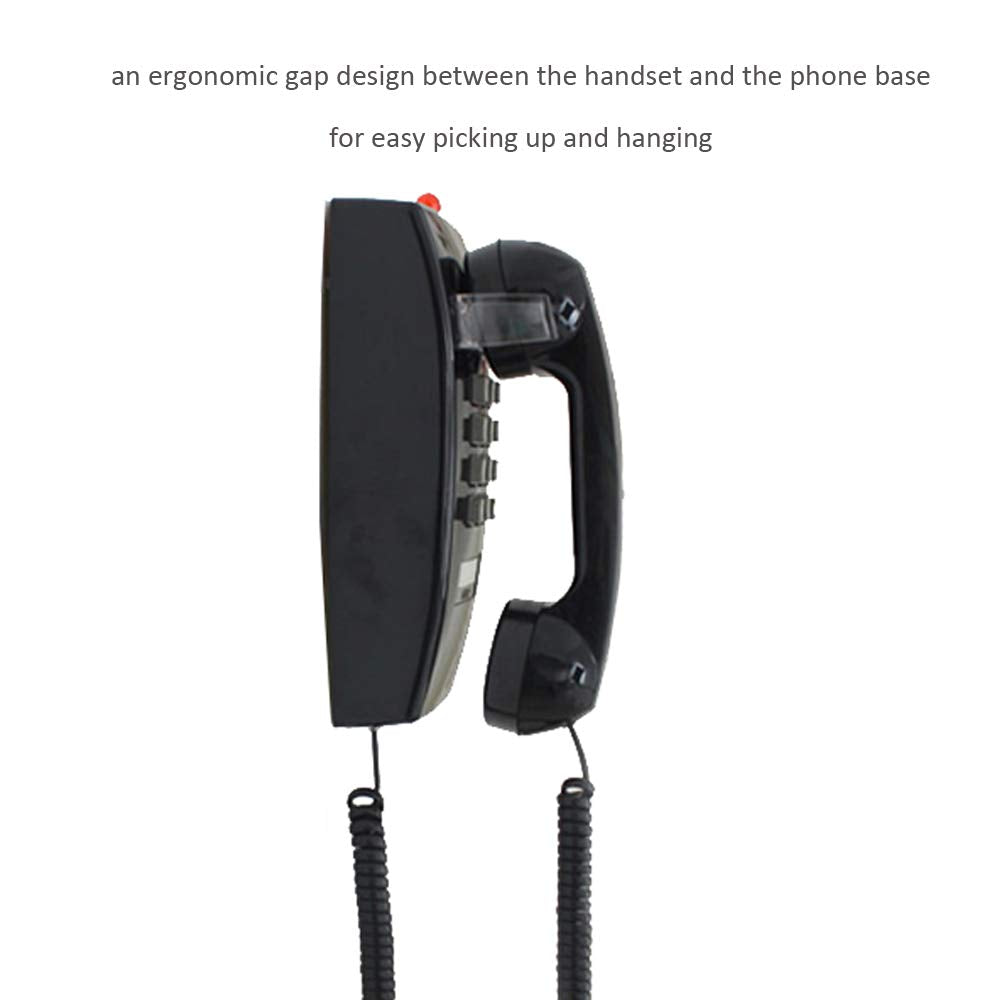 TelPal Teléfono analógico de pared con cable, teléfono fijo clásico con cable montado en la pared, teléfono fijo clásico extra fuerte con control de volumen del auricular, requiere conector de montaje en pared