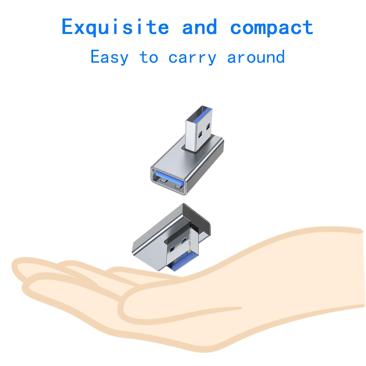 Adaptador USB 3.0 ZJKJHJY Negro con Diseño de Ángulo Recto de 90 Grados