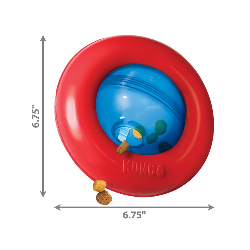 Kong Interactive Gyro Toy, color Rojo con Azul, Grande