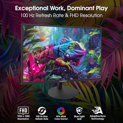 Monitor LED Sceptre 27 Pulgadas 1080P Negro 99% sRGB con 2 HDMI y Bocinas Integradas