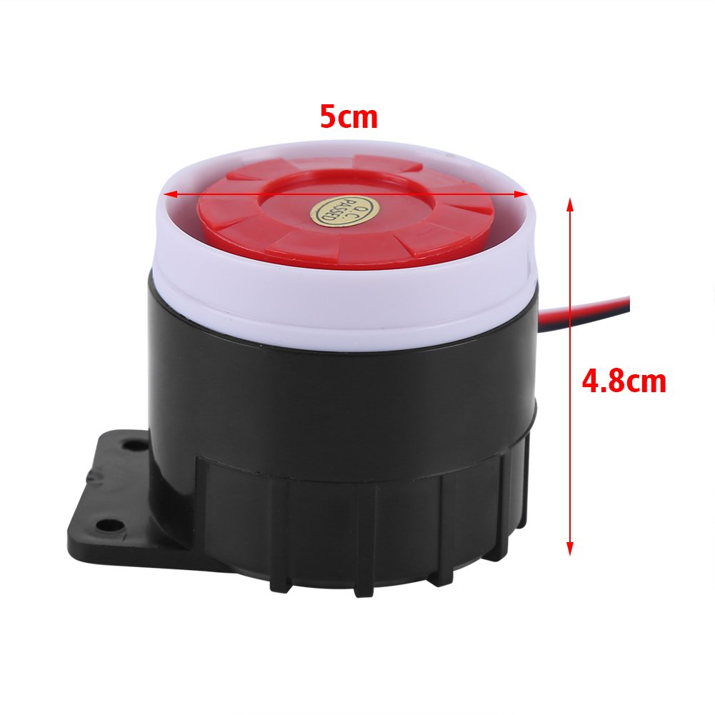 Hztyyier Sirena de Alarma DC 12V Mini Sirena por Cable de Alarma con Sonido de Seguridad para el hogar Kit de Alerta de bocina de 110dB al Aire Libre