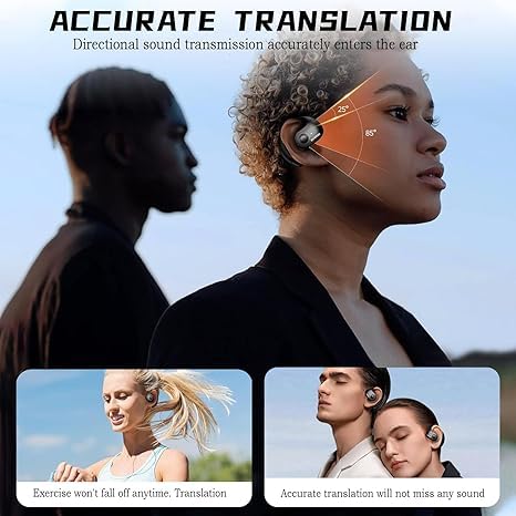 Hy-T26 Pro Language Translator,traductor de idiomas,equipado con aplicación AI,auriculares de traducción en tiempo real,sonido estéreo de alta fidelidad,admite más de 75 idiomas diferentes (Púrpura)