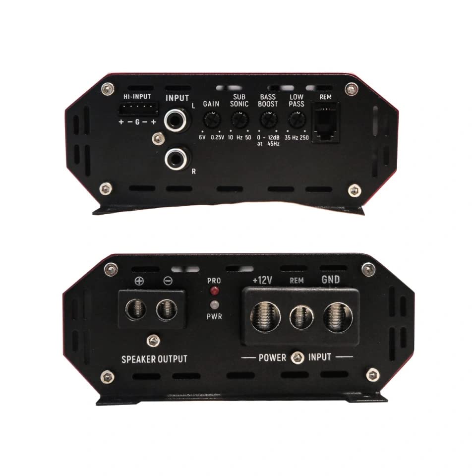 Audiobahn amplificador Clase D Canales MURDER1D (Rojo)